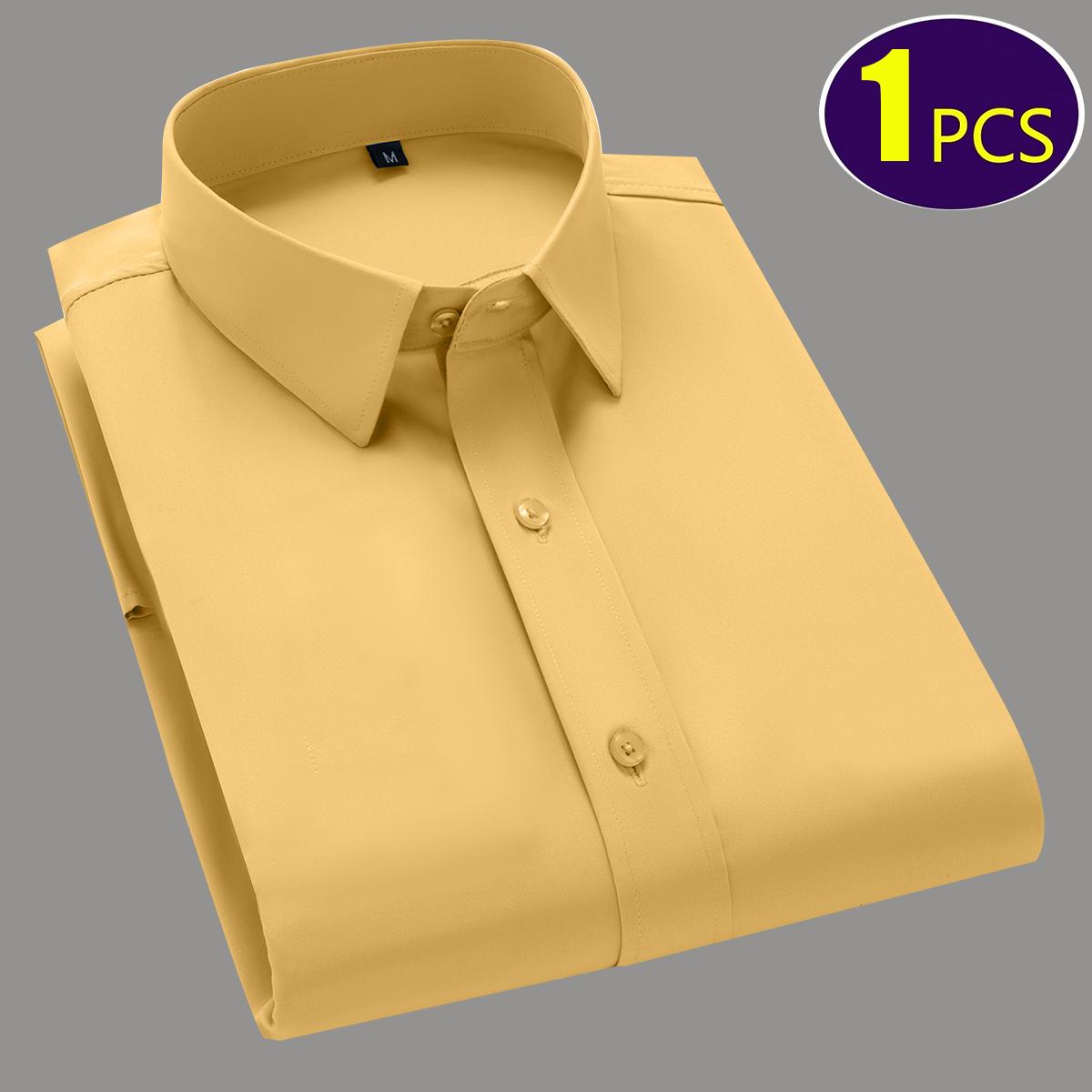 8-Pack Men's Long Sleeve Shirt Design Diamond Button Banquet Business Professional Dress Non-ironing Suit Shirt Casual Tooling