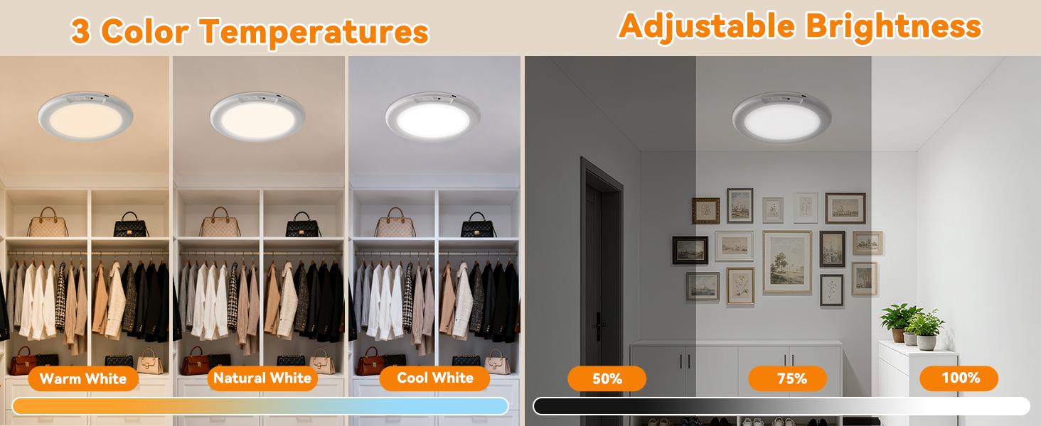 Rechargeable Ceiling Light 2-Pack, 3 Color Modes, Motion Sensor with Remote, Wireless Battery-Operated Magnetic LED Lights for Shower, Closet, Pantry, Shed, Hallway, Porch, Garage fathersdaygift Rechargeable Ceiling Light 2-Pack, 3 Color Modes, Motion Sensor with Remote, Wireless Battery-Operated Magnetic LED Lights for Shower, Closet, Pantry, Shed, Hallway, Porch, Garage fathersdaygift