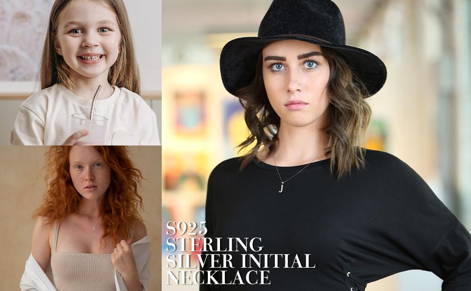 Turandoss S925 Sterling Silver Dainty Initial Necklaces Unisex – Hypoallergenic A-Z Letter Pendant, Minimalist Jewelry Gift for Her