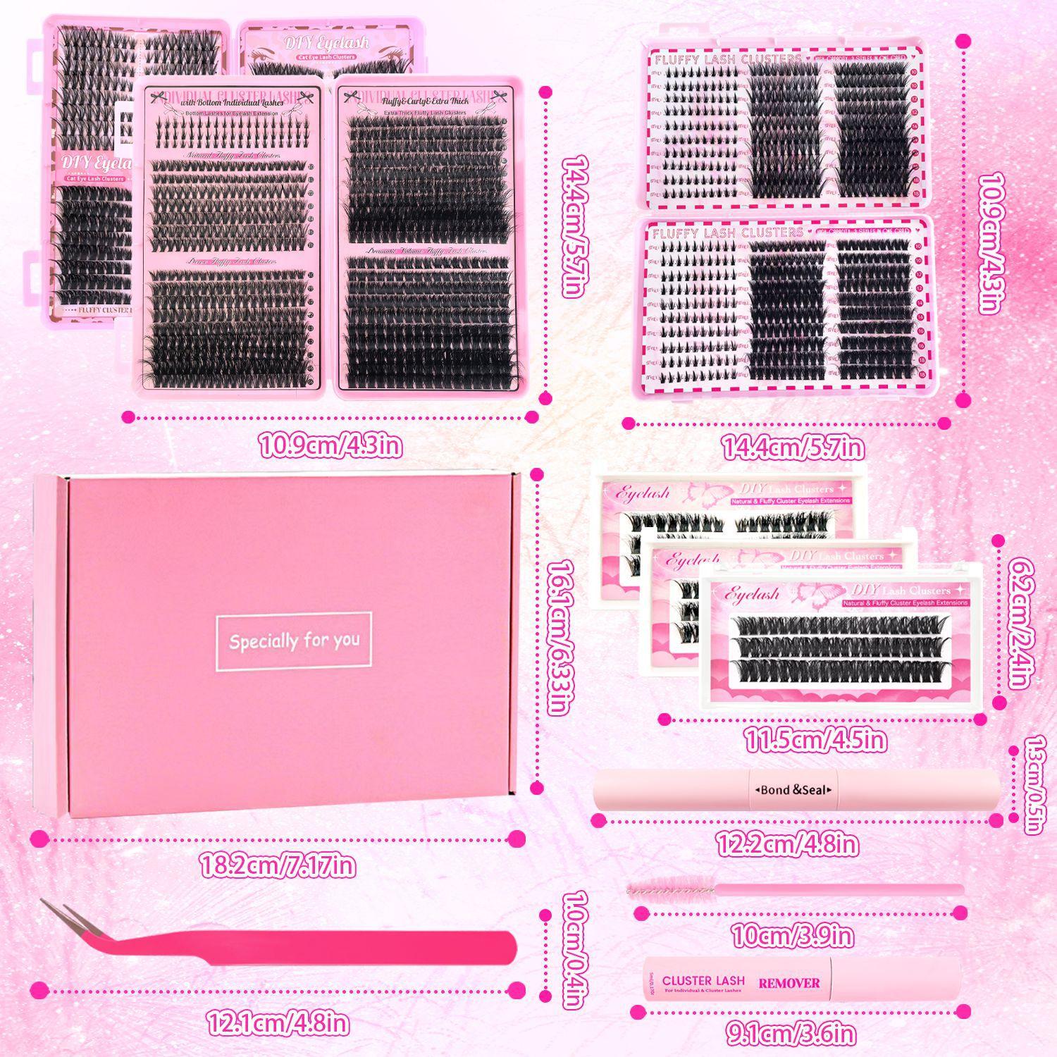 2080Pcs Fluffy Lash Clusters Kit Manga/Cat Eyes/Natural/Dense/Thick/Dramatic/Bottom Lashes Eyelash Clusters 9-18mm 30D 40D 80D 100D DIY Lashes Cluster Eyelash Extensions Kit Individual D Curl False Eyelashes with 2 Bond&Seal 2 Remover 2 Tweezers 5 Brushes 2080Pcs Fluffy Lash Clusters Kit Manga/Cat Eyes/Natural/Dense/Thick/Dramatic/Bottom Lashes Eyelash Clusters 9-18mm 30D 40D 80D 100D DIY Lashes Cluster Eyelash Extensions Kit Individual D Curl False Eyelashes with 2 Bond&Seal 2 Remover 2 Tweezers 5 Brushes