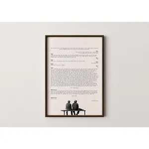 Good Will Hunting Movie Script Poster - Famous Screenplay Dialogue Scene Art - Retro Film Lover Gift - Unframed Wall Art Print