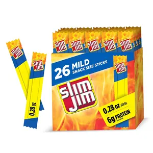 Slim Jim Smoked Meat Sticks, Mild Flavor, 6g Protein Per Serving, Snack Size, Easter Basket Stuffer for Men, 0.28 oz. (26 Count)
