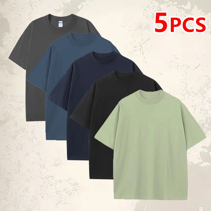 Summer men’s and women’s loose-fit solid-color T-shirts, 230 g round-neck short-sleeve tops made from breathable, high-quality soft cotton for a casual look. Available in multiple colors, trendy and versatile—ideal as a holiday gift, suitable for everyday