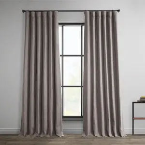 Half Price Drapes Textured Faux Linen Room Darkening Curtain
