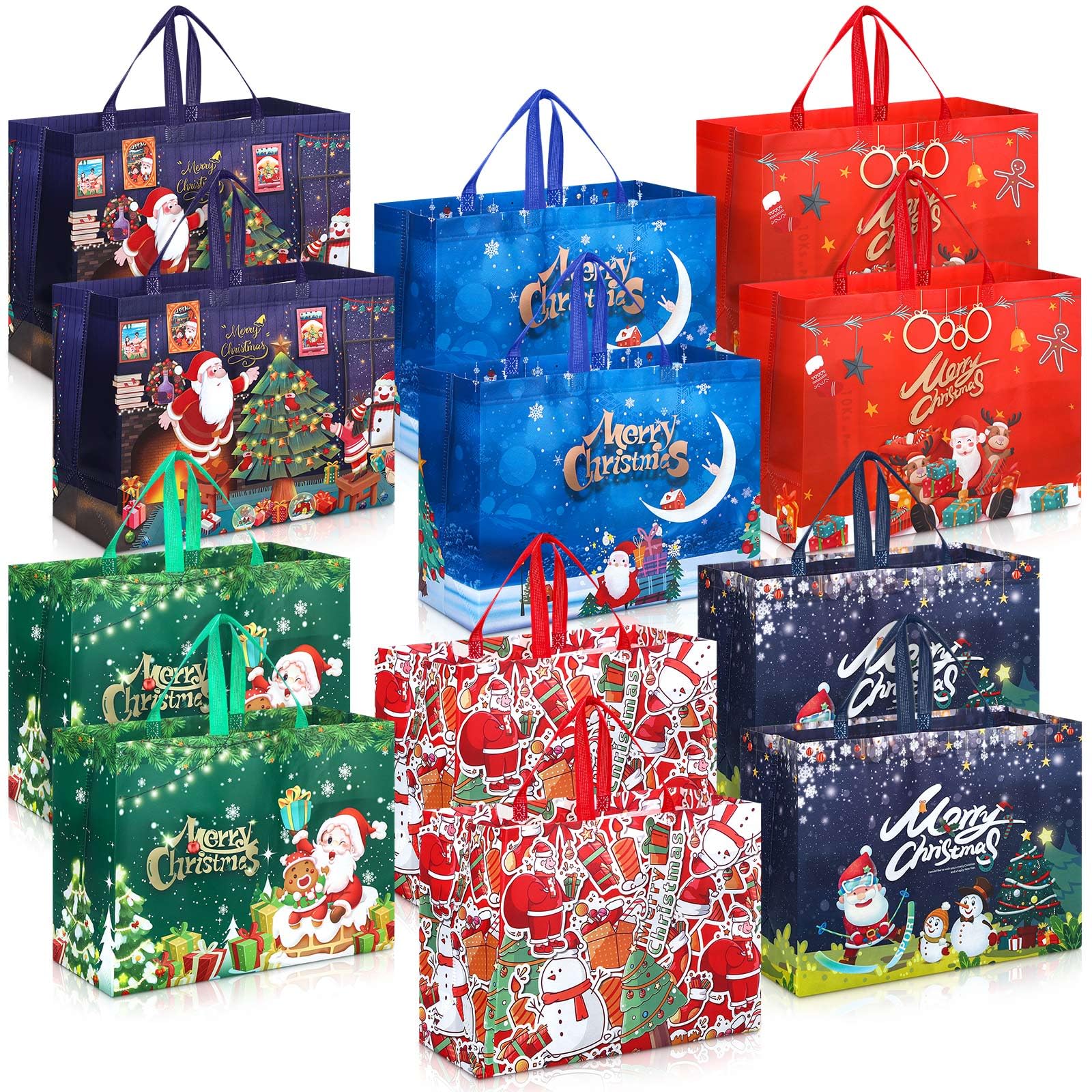 48 Pcs Valentines Gift Bags Reusable Tote Bags Multifunctional Non-Woven Wrapping Bags Goodie Bags Appreciation Gift for Friends Teacher Students Office Employee Coworker,Galentine's Day Birthday Wedding School Classroom Party Gift,Valentine Gift Exchange