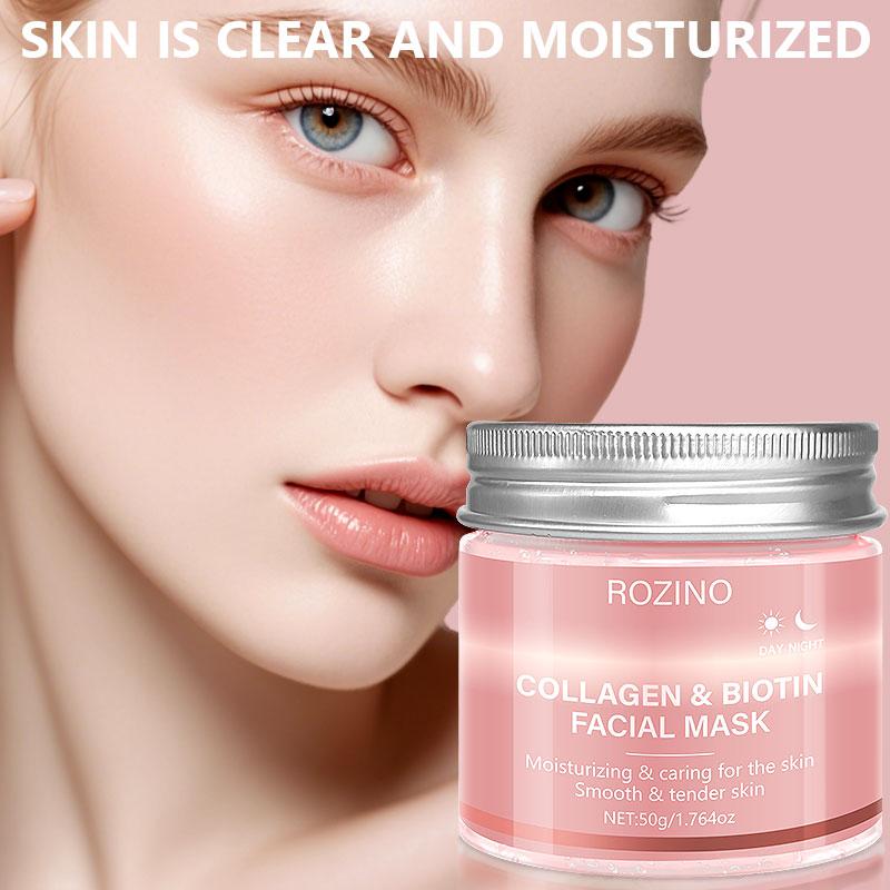 ROZINO Collagen & Biotin Facial Mask - Hydrating & Caring for Smooth & Tender Skin - 50g