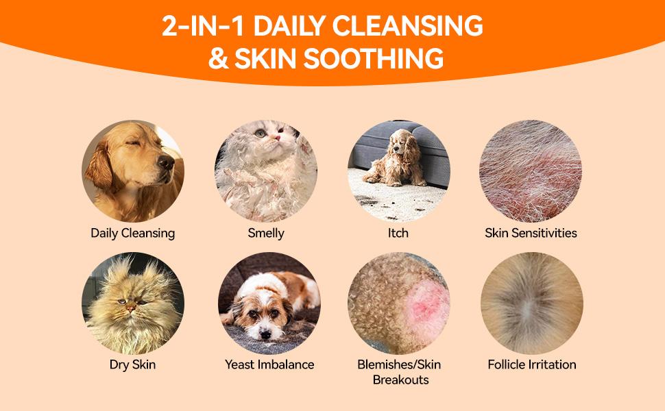 Itch-Relieving Shampoo-PUAINTA 8oz Banov Pets Shampoo for Dogs & Cats | Plant-Added Formula Addresses Itching & Ringworm Contains Chamomile Rosemary & Coconut Oil，Deep Clean Anti-Odour, Enhances Coat Shine, Easy Rinse #Summervibes #petlovers