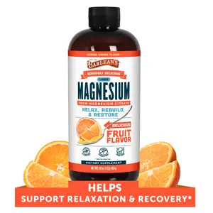 Barlean’s Liquid Magnesium Supplement, 250 mg Magnesium Citrate per Serving, Orange Cream Flavor, 16 fl oz