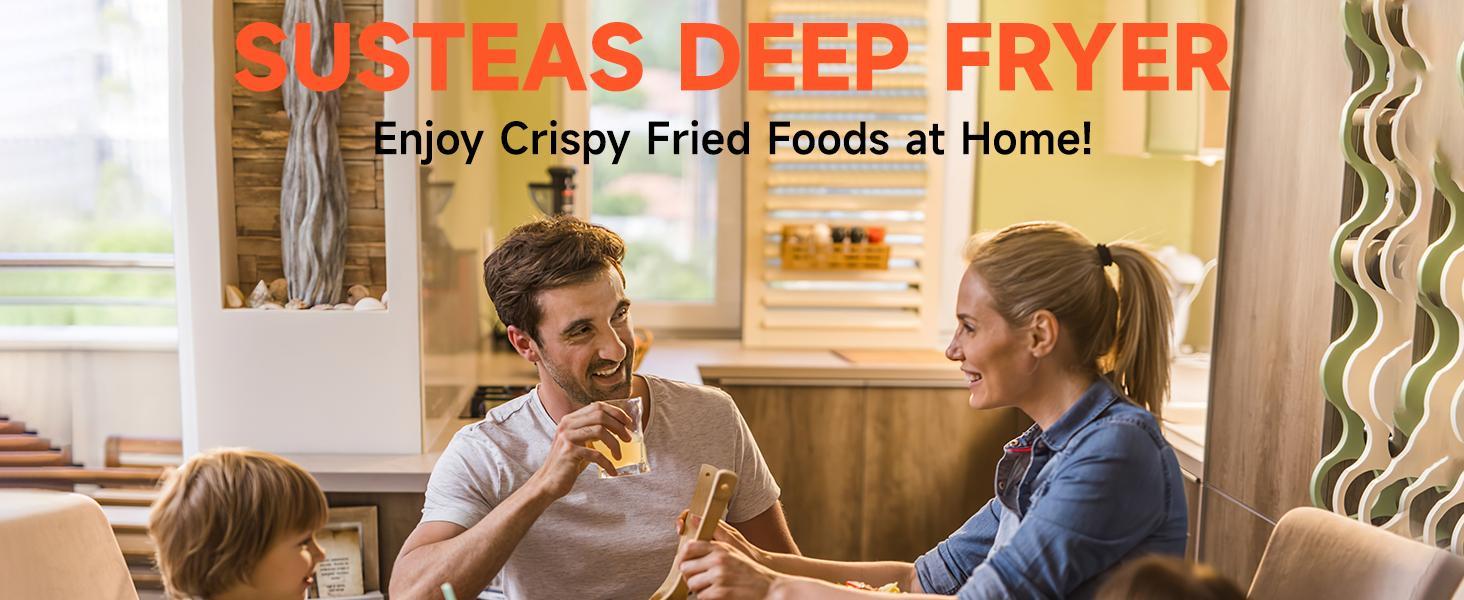 Pukomc 1.5L/2.5L Electric Deep Fryer – Fast Heating, Cool-Touch Exterior, Nonstick Basket, Easy Clean, Oil Capacity for Home Use