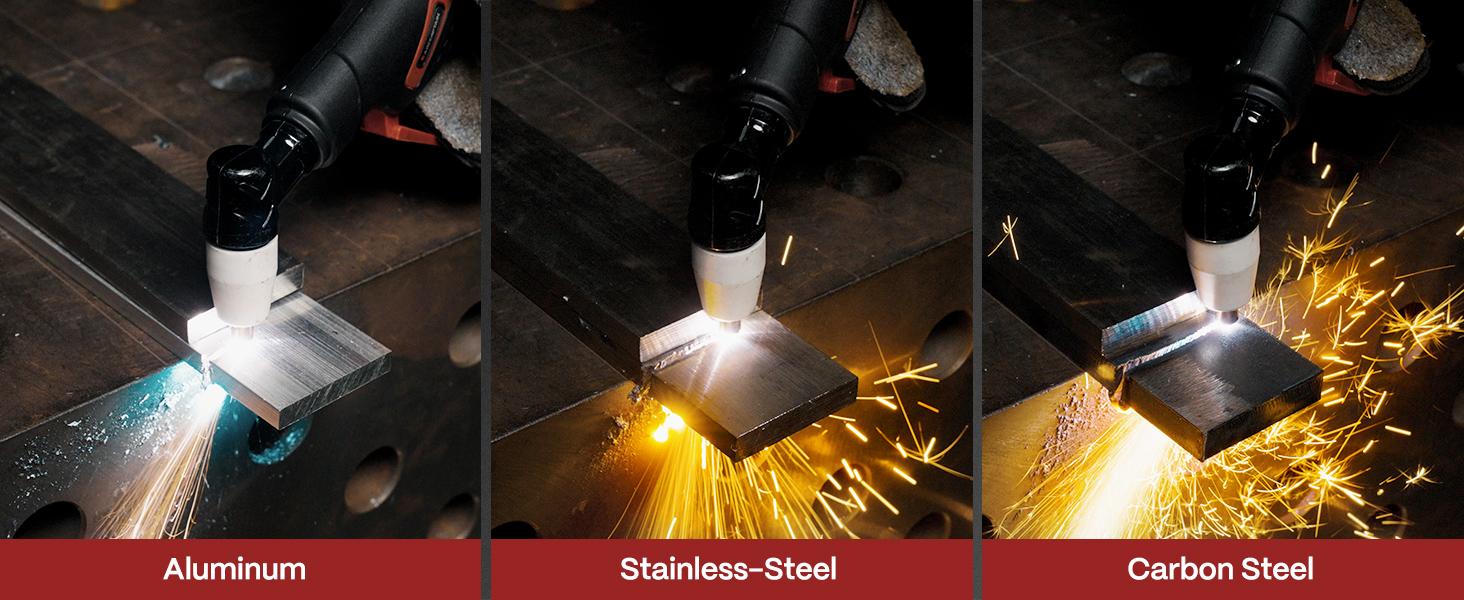 ARCCAPTAIN Plasma Cutter, [Large LED Display] 50Amps Cutter Machine with 110/220V Dual Voltage DC Inverter IGBT 1/2 Inch Clean Cut Post Flow and 2T/4T, for Beginners DIY, Fabricator