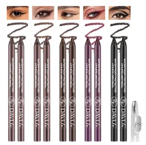 Noerrors 10pcs Brown Black Plum Gel Eyeliner Pencil Set, Waterproof Long Lasting Smudge Proof Creamy Waterline Eyeliner for Mature Eyes, Pigmented Matte Eyeshadow Stick for Older Women with Sharpener