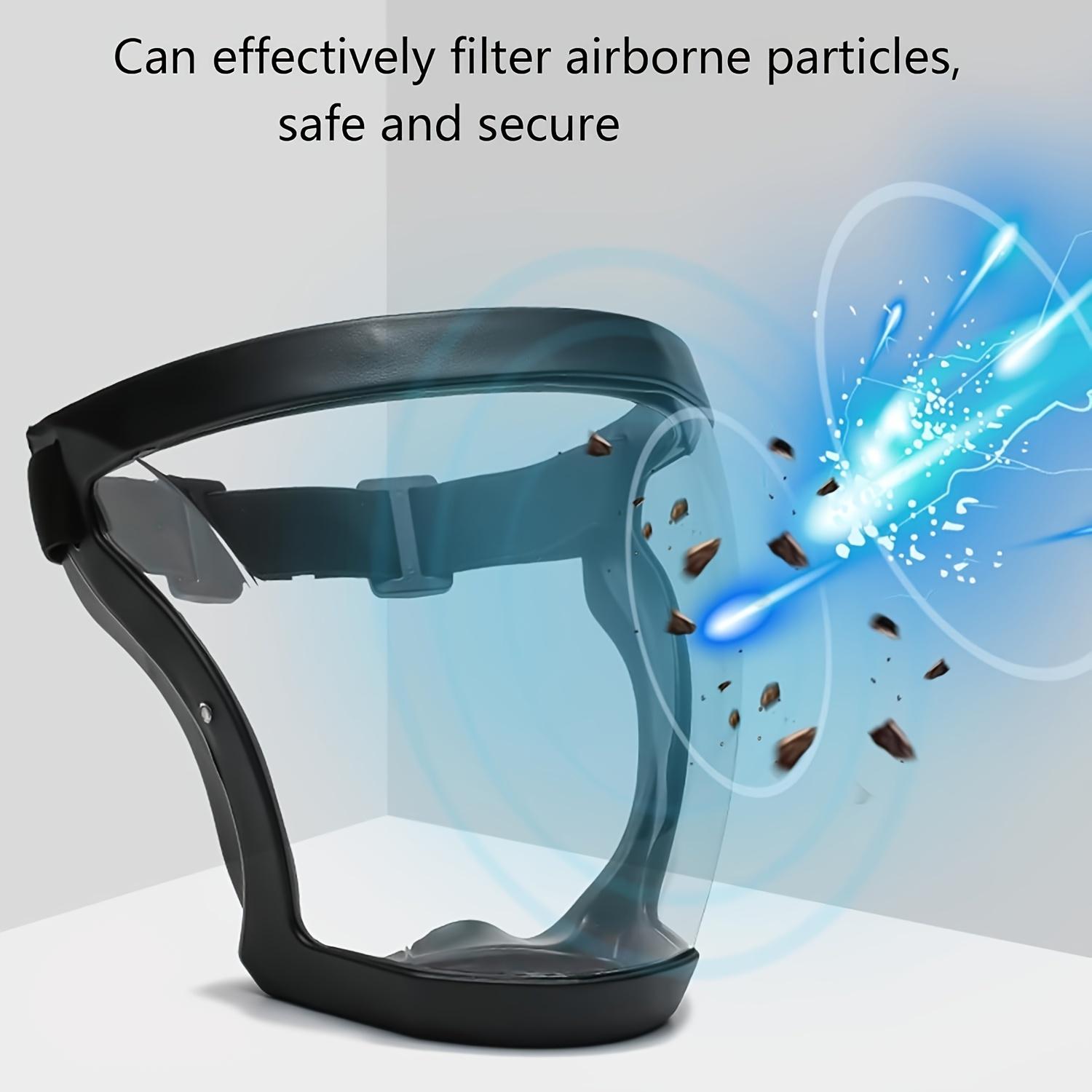 Transparent Visor - Adjustable Full-Face Protective Shield - Durable Plastic Safety Mask - Heat & Impact Resistant for Work, Kitchen, and Outdoor Use with Easy Drawstring Closure Solar Darkening Welding Helmet