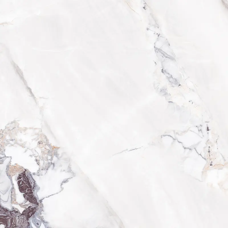 My Luxury Flooring MK PANTON Gleshire White Porcelain Tiles - 24 x 48 Inch White Calacatta Marble Cluster Veins - Glossy Finish Wall & Floor Use 15.5 Sqft per Box | Pallet of 10 Boxes (155 sq-ft)