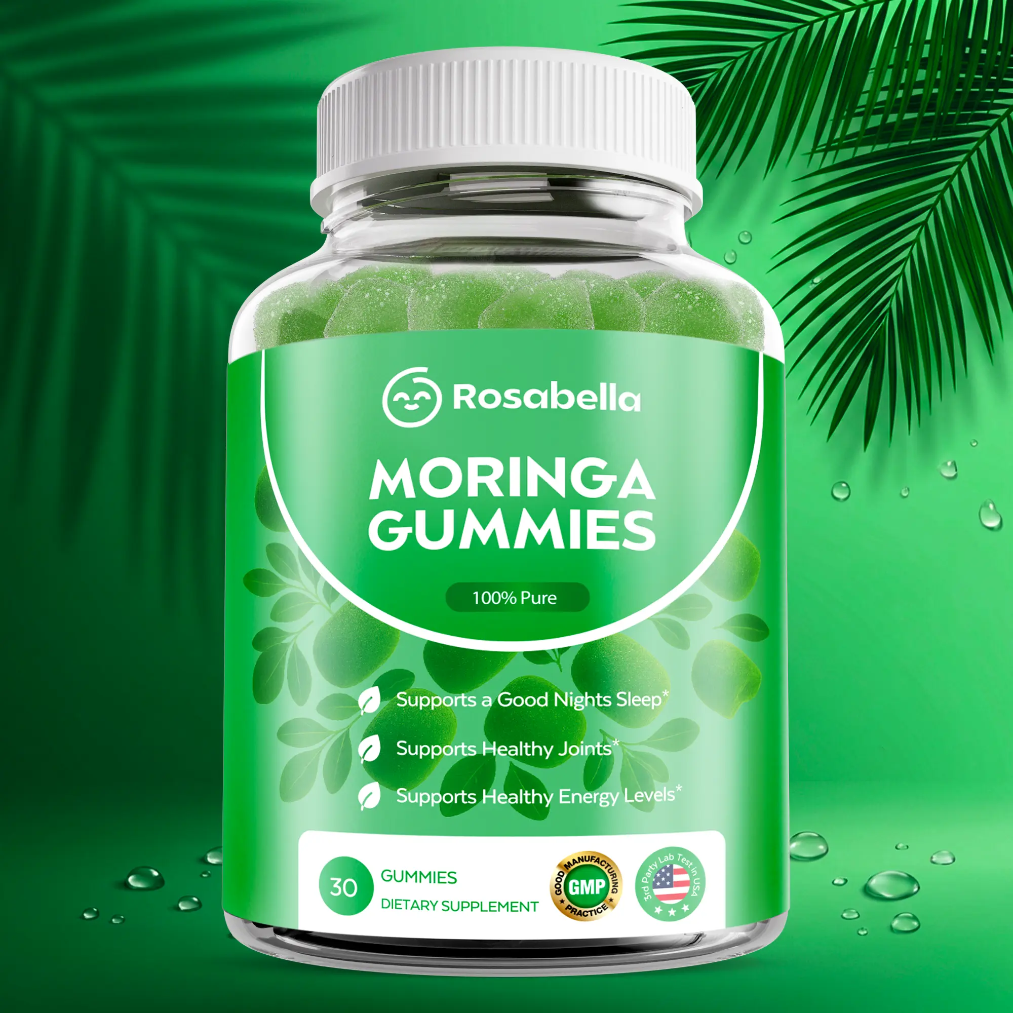 Rosabella Moringa Gummies For Immune Support, Gut Health & Vitamins
