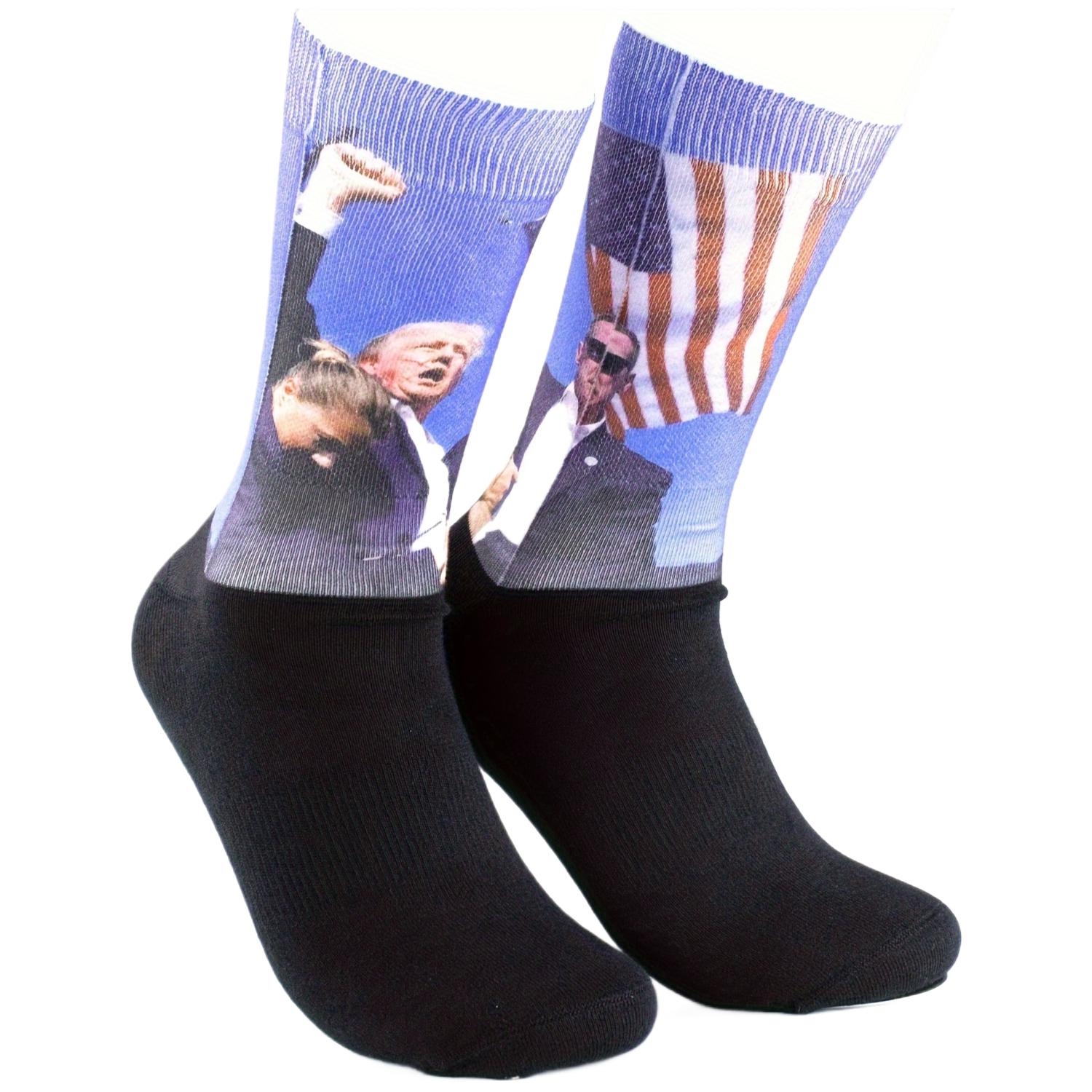 Funny President Trump Parody Print - Set of 3 Pairs for 2024 Election Men's Socks - Ideal for MAGA Fans - Man, Menswear funny sock