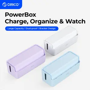 ORICO PowerBox Cable Organizer Box – Minimalist Desktop Cable Management, Safe Power Strip Storage for Home & Office - PB01