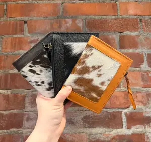 Genuine leather & cowhide bifold wallet- choose cowhide variation below
