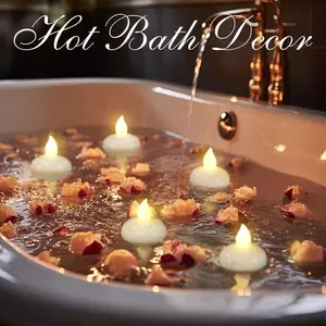 200 Hours 24 Pack Flameless Floating Candles, Warm White Led Flickering Tealight Candles in Bulk, Decor for Wedding, Party, Centerpiece, Pool, Christmas