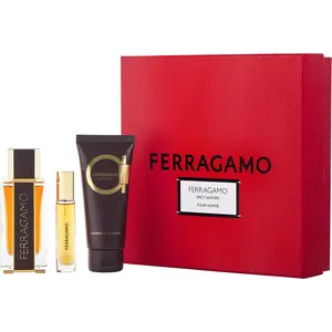 Ferragamo Spicy Leather Set-Parfum Spray 3.4 Oz (Special Edition) & Shampoo & Shower Gel 3. 4 Oz & Parfum Spray 0.34 Oz Mini For Men