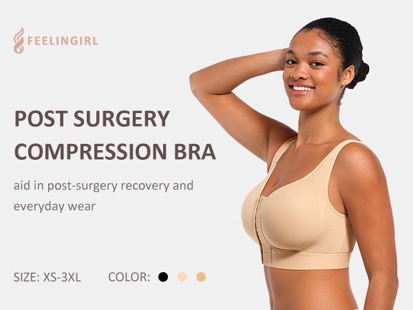 FeelinGirl Compression Bra Front Closure Bra Wirefree Bra with Adjustable Straps Bras Women Fit Womenswear FeelinGirl Compression Bra Front Closure Bra Wirefree Bra with Adjustable Straps Bras Women Fit Womenswear