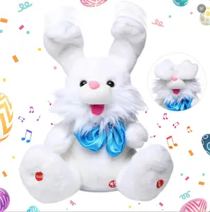 MIAODAM Talking Bunny Stuffed Animal Peek-A-Boo Interactive Plush Toy with Adjustable Volume Singing 15 Songs for Kids Birthday Gift for Toddlers Easter Gifts Bunny doll DealsForYouDays