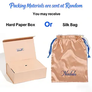 【Random】Nadula Brand Hard Paper Box for Wig And Silk Bag Packaging Elegant Simple Design Secure Storage Solution