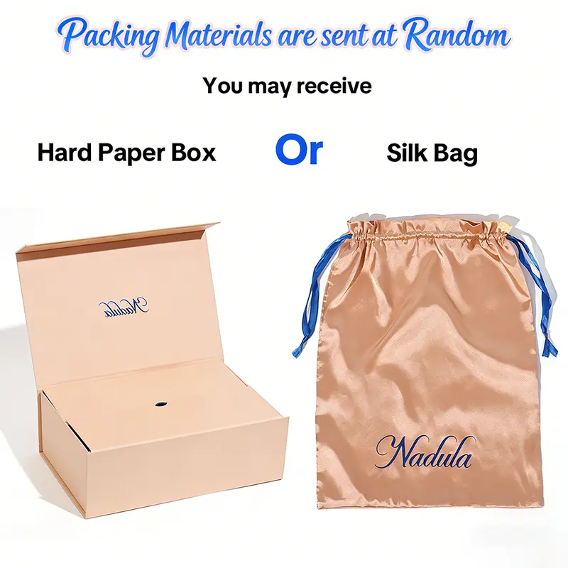 【Random】Nadula Brand Hard Paper Box for Wig And Silk Bag Packaging Elegant Simple Design Secure Storage Solution