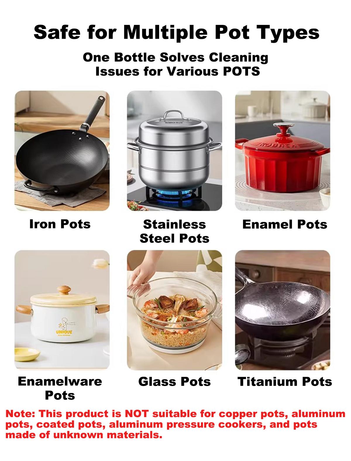 [mothersdaygift] Lufane Pot Cleaner Remove Black Stains & Polish Cookware Seaweed Mud Film Remover for Various Pots No Damage Stainless Steel Cleaner for Pot Bottoms: A Kitchen Essential for Removing Heavy Grease and Grime—Powerful Coconut Oil-Based