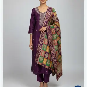 Simple elegant silk kurta with designer dupatta perfect for any occasions Womenswear Dress