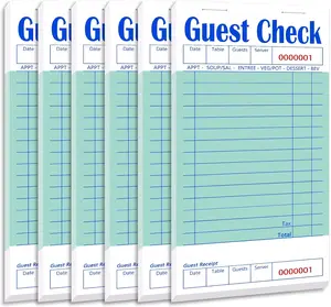 Guest Check Books 6 Pack, Guest Checks for Servers, Server Note Pads, Waitress Accessories Writing Pad, Thick Server Paper with Guest Receipts, Restaurant Supplies Order Pad Total 300 Sheets