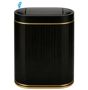 Touchless Smart Trash Can with Lid 0.3s Fast Response Hygienic Automatic Bin, Hands-Free Sensor Trash Can Quiet Hydraulic Close, Smart Sensor Hands-Free Trash Can Ideal Gift for Family Elders