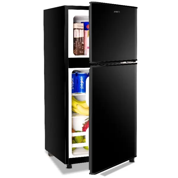 KRIB BLING 3.5 Cu.ft 2-Door Vintage Retro Fridge - Top Freezer Refrigerator with Separate Freezer, Left/Right Open Design, Temp Control for Apartments, Household Use, Vintage Fridge, Mini Fridge