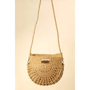 Fame Braided Semi Circle Tote Bag