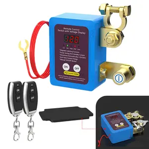 Battery Disconnect Switch, 12V 240A Remote Battery Kill Switch with LED Voltage Display, Wireless Anti-Theft Car Battery Cut Off Switch for Car, Truck, RV