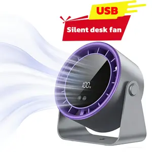 Best-Selling Wall-Mounted Desk Fan Ultra Quiet 35 dB with Digital Display, 100-Speed USB Rechargeable Fan, 105-degree Tilt, 10H Runtime for Bedroom Office Camping