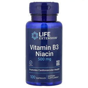 Life Extension Vitamin B3 Niacin, 500 mg, 100 Capsules Life Extension Vitamin B3 Niacin, 500 mg, 100 Capsules
