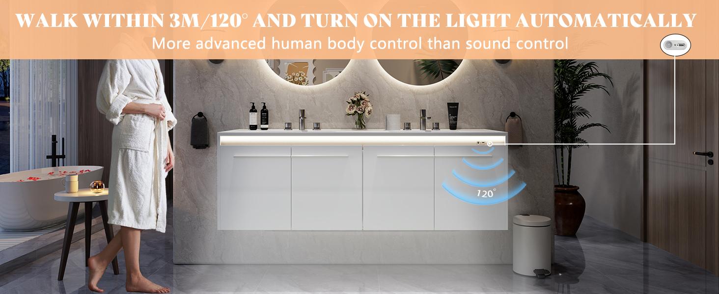 AMERLIFE 31"/60‘’LED Floating Bathroom Vanity with Sink, High Gloss Single Sink Wall Mounted Bathroom Storage Vanity Cabinet, Modern Bathroom Sink Cabinet with Metal Handles,Best Gift Ideas/Christmas Gifts