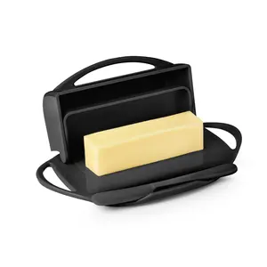 Butter Dish with Attached Flip-Top Lid