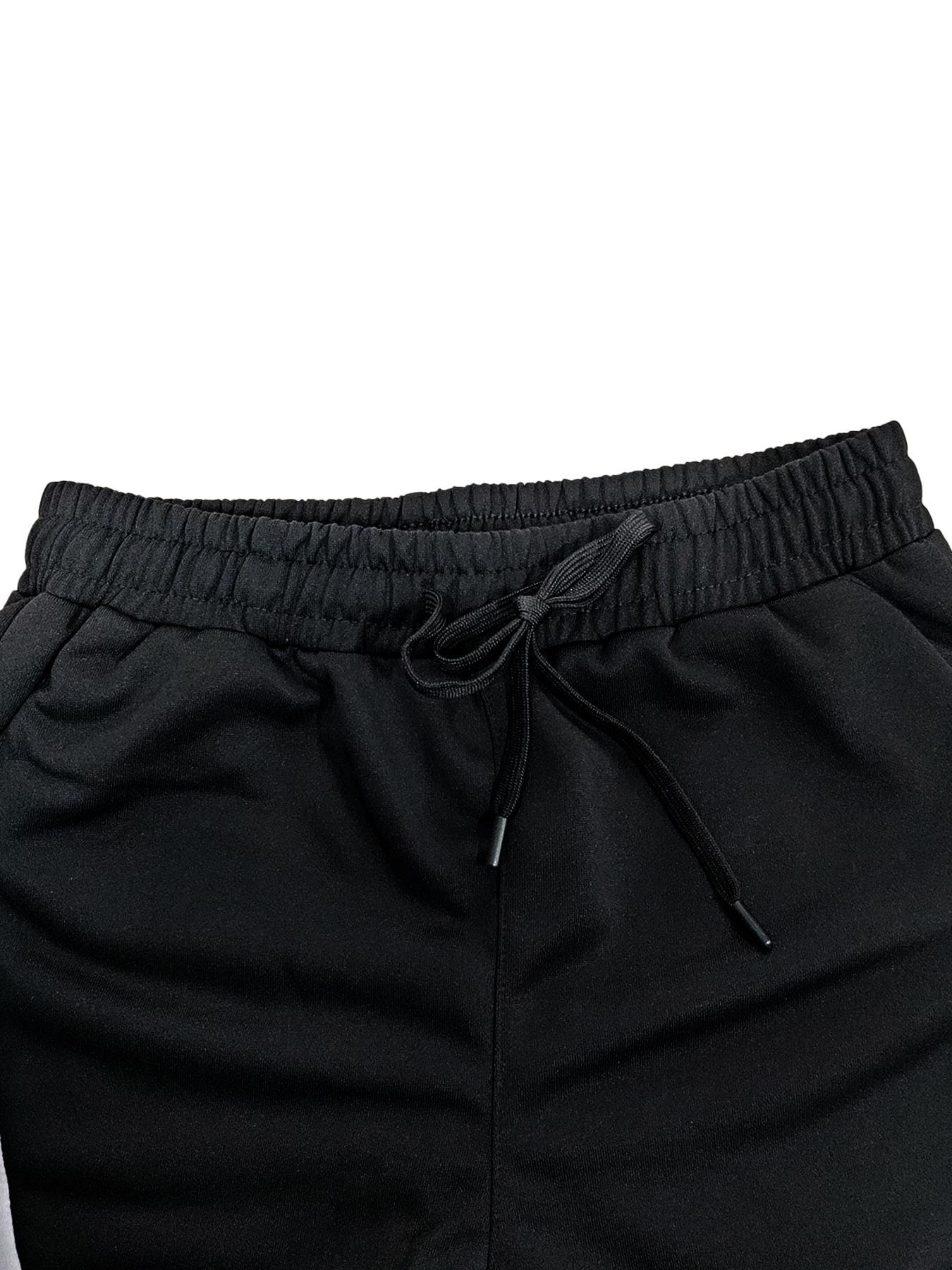 3 pack Men's Regular Fit  Splicing color Drawstring Waist Sweatpants, Casual Pocket Design Pants for Fall & Winter, Men's Trousers for Daily Wear