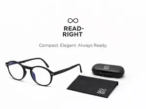 Read Right Folding Glasses - Compact Lightweight Magnification Glasses for Men & Women