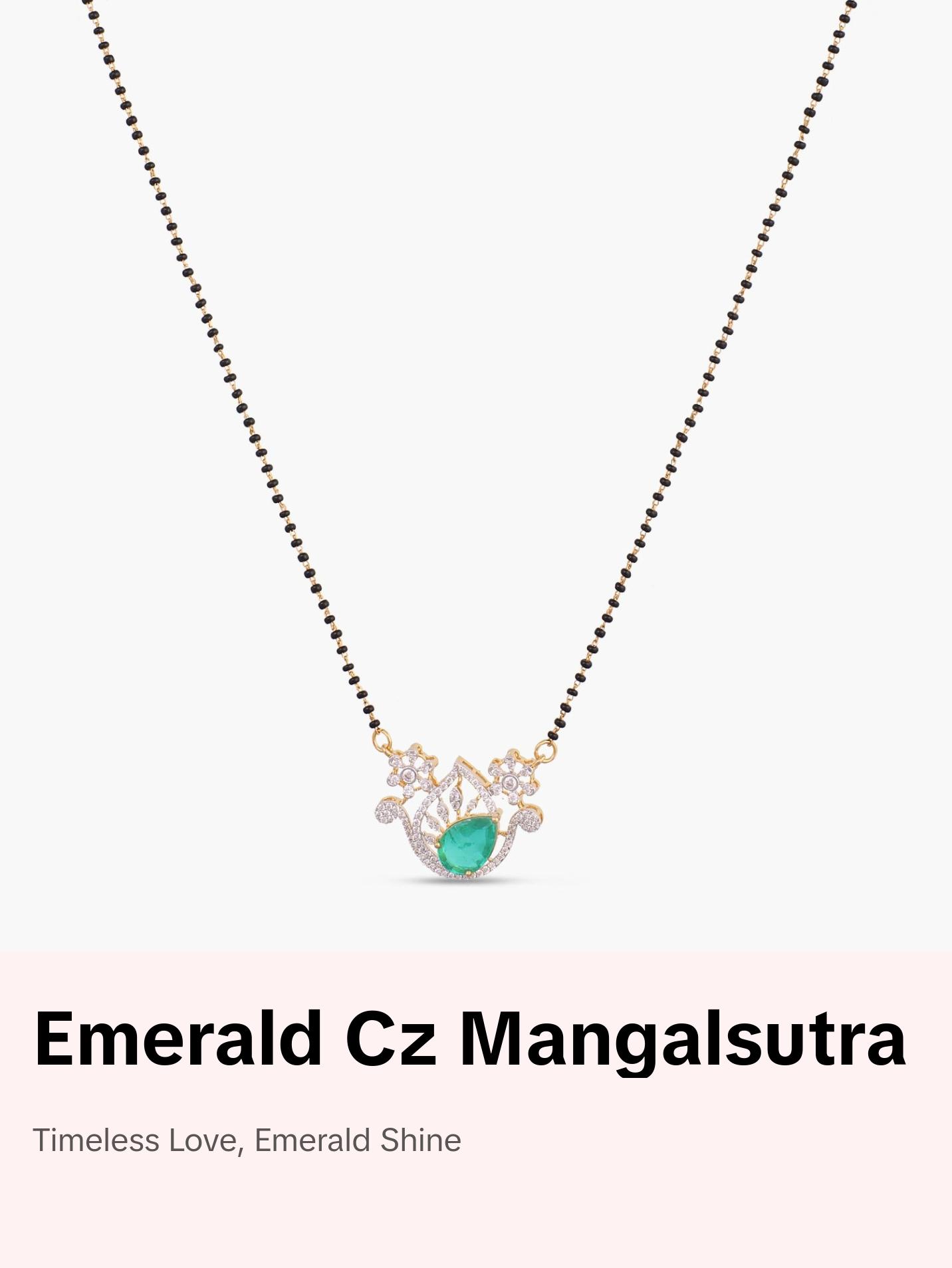 Emerald Essence CZ Silver Mangalsutra