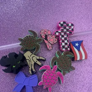 3D Strawtoppers - 8 pieces choose on live Vibrant Colors, Perfect for Cups