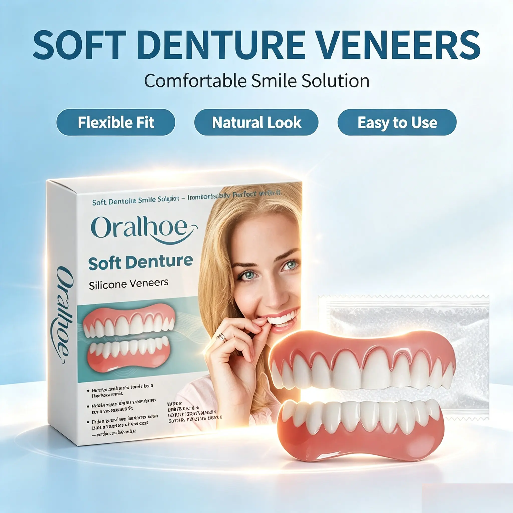 Modifying the gaps between teeth with false teeth.Beautifying the teeth with dental braces.Modifying the gaps between teeth and completing the set of dental braces. Denture