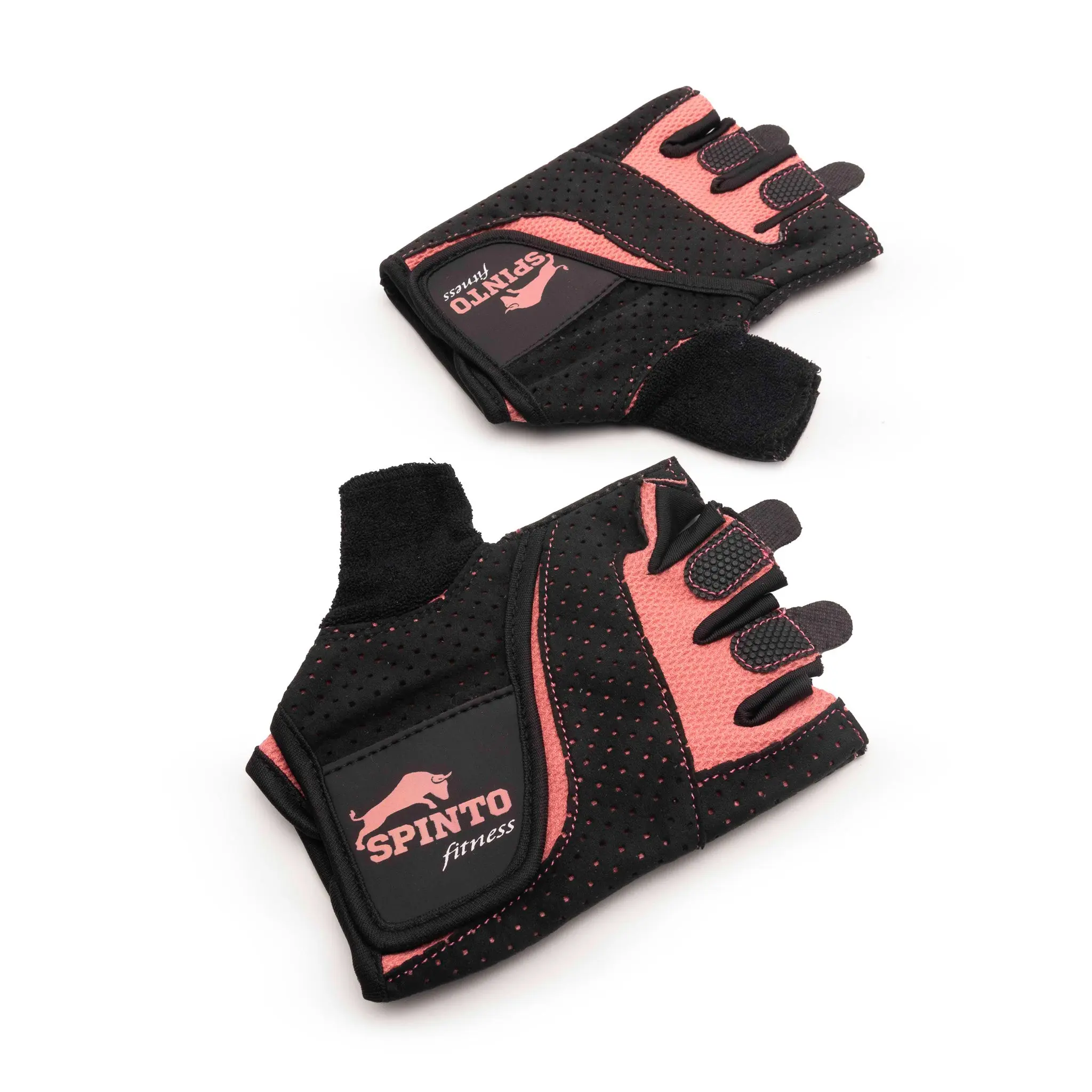 SPINTO FITNESS Women's Workout Gloves, Half-Finger Design with Padded No-Slip Grip and Breathable Mesh for Gym Training & CrossFit Lifts, Elastic, Short Glove, Snug Support