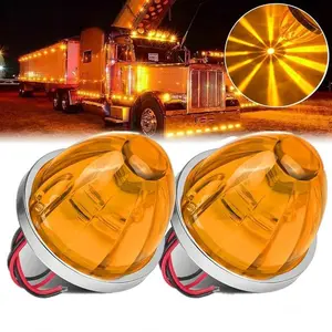 2PCS LED Watermelon Lights Truck Car Side Marker Light pick up Truck Clearance Lamp Turn Signal Indicator Lamp for Lorry Trailer