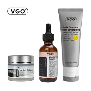 VGO-Vitamin C Serum, Moisturizer, and Facial Cleanser Set Cleansing Moisturizing Suitable for sensitive skin-A