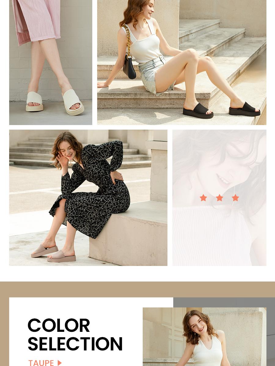 Athlefit Women's Slip On Platform Sandals Comfortable Open Toe Flatform Chunky Sandals Walking Shoes Footwear Springtok Summer