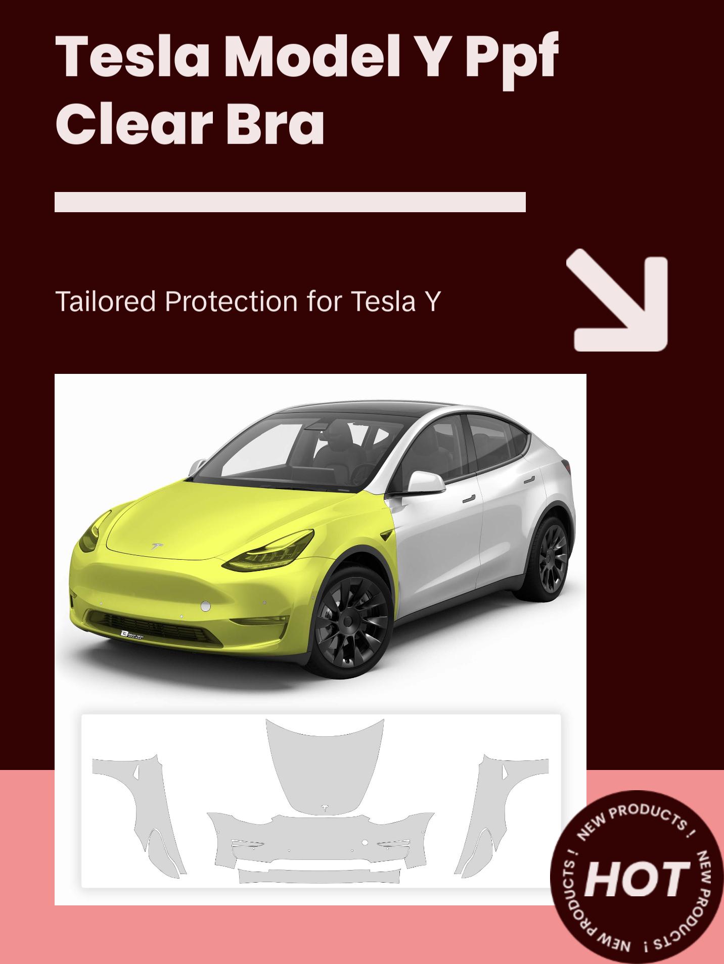 Fits Tesla Model Y 2020-2024 Precut Paint Protection Film Clear Bra PPF Decal Film Kit Cover