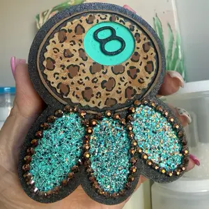 Leopard western turquoise and rhinestone car freshie air freshener