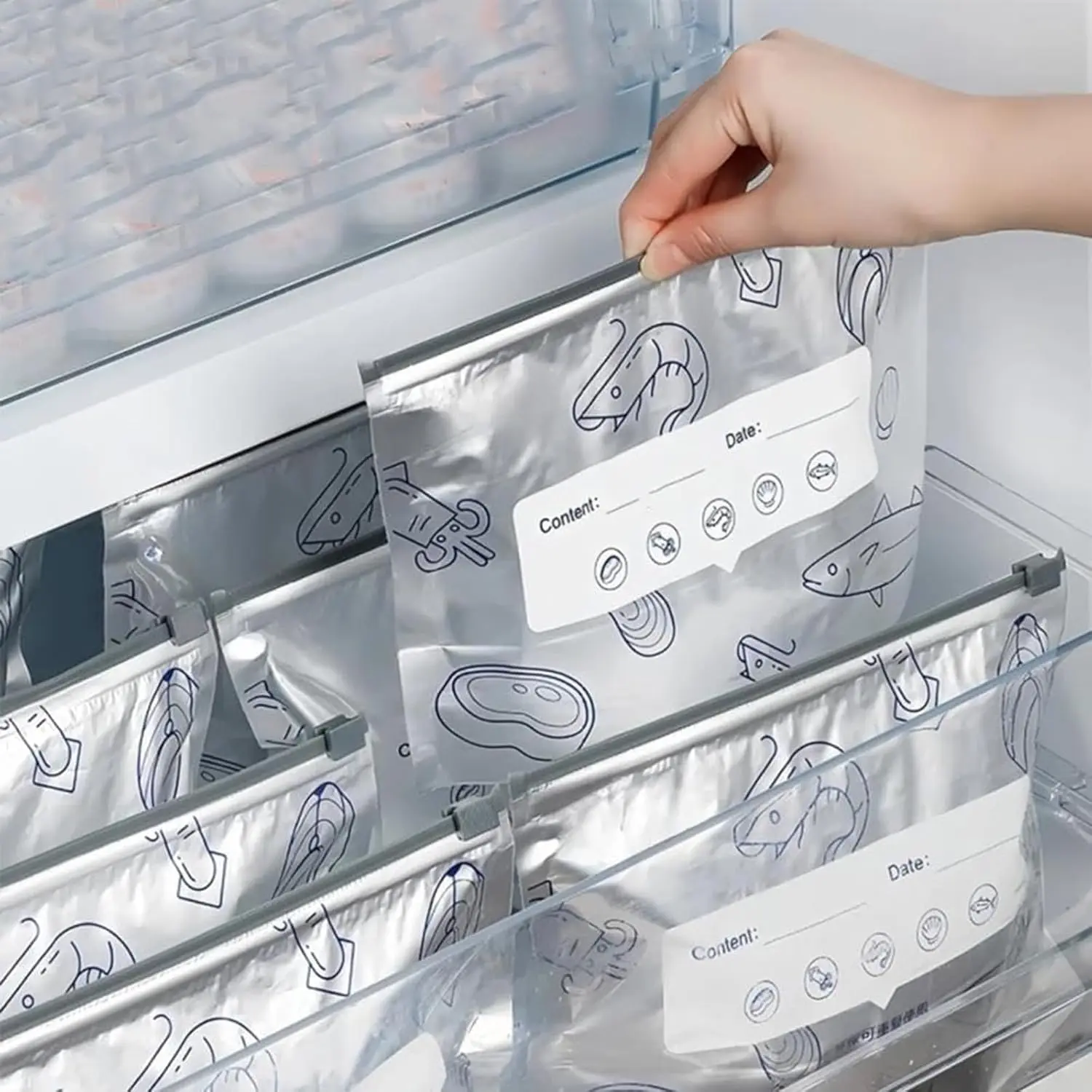 30 PCS Reusable Aluminum Foil Zippered Storage Bags Set - 3 Sizes, Freezer-Safe, Waterproof Airtight Leakproof Containers for Meat, Vegetables, Kitchen Organization, Zippered Storage Containers